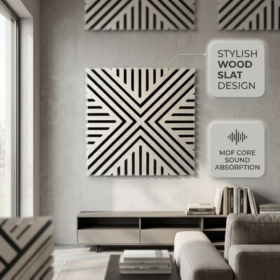 Wood Slat Acoustic Panel For Residential Interiors With Sound ...